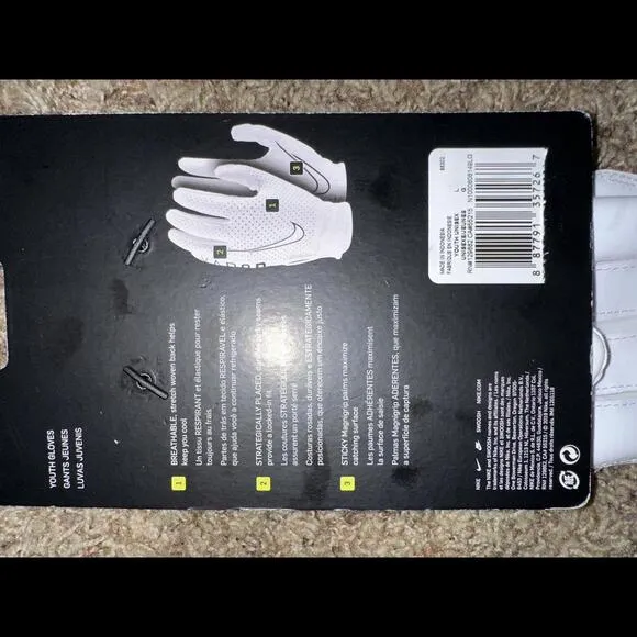 Nike Vapor Jet 6.0 Youth Football Triple White Gloves