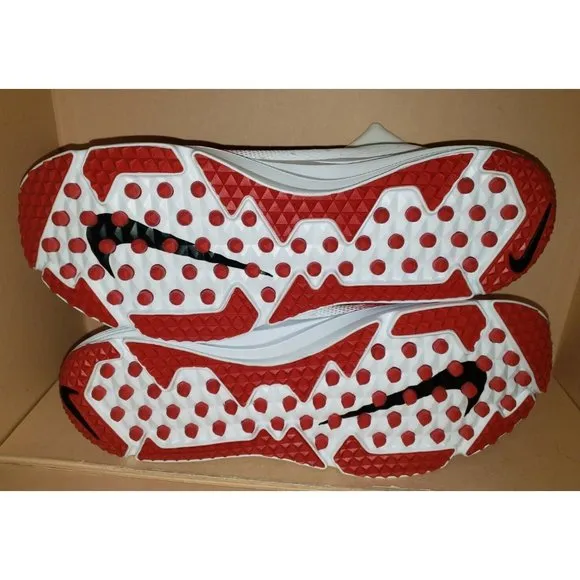 Nike Vapor Untouchable Speed Turf 2 Football WHITE RED AO8744-107 Size 14 New