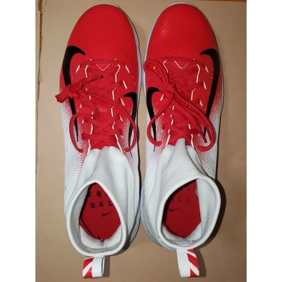 Nike Vapor Untouchable Speed Turf 2 Football WHITE RED AO8744-107 Size 14 New