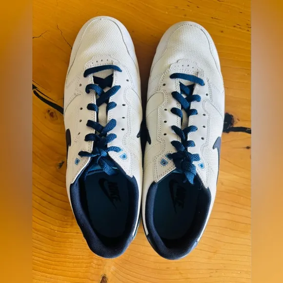 Nike White and Navy Sneakers Tennis Shoes Size 110