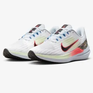 Nike Winflo 9 Road Running Shoes- White/Hot Punch/Football Grey