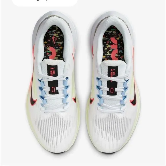Nike Winflo 9 Road Running Shoes- White/Hot Punch/Football Grey