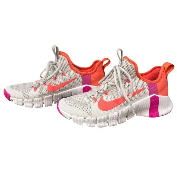 Nike Women's Metcon 3 Vast Grey Fire Pink Training Shoes Sz 8.5