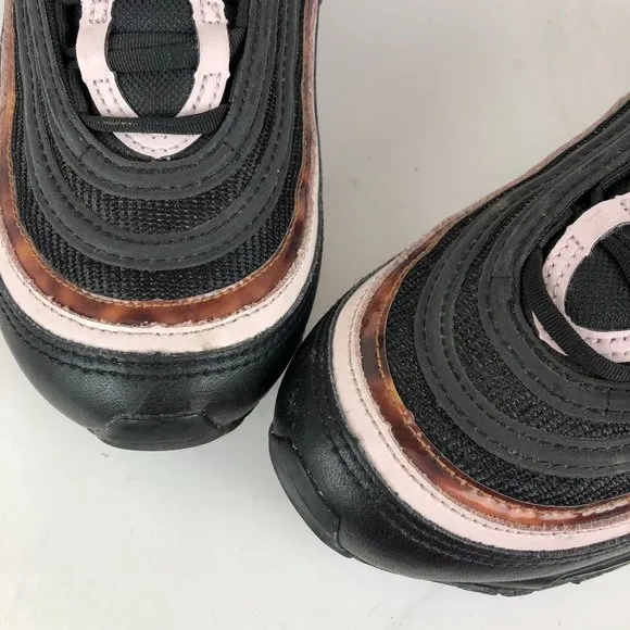 Nike Women's Size 6 Air Max 97 Black Woodgrain Brown Pink Lace-Up Sneakers Shoes
