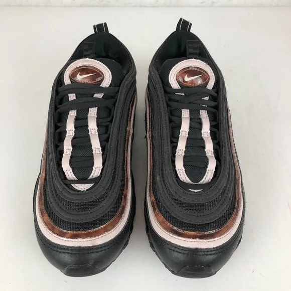 Nike Women's Size 6 Air Max 97 Black Woodgrain Brown Pink Lace-Up Sneakers Shoes