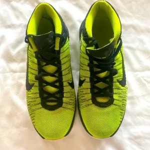 Nike Youth Ascentsion 834319 Neon Green Lace Up Low Top Basketball Sneaker