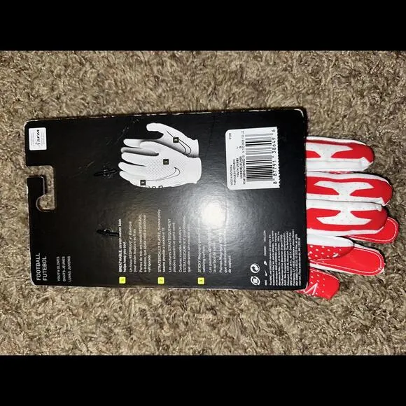 Nike Youth Vapor Jet 6.0 Football Gloves University Red/Wht