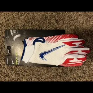 Nike Youth Vapor Jet 6.0 Football Gloves University Red/Wht