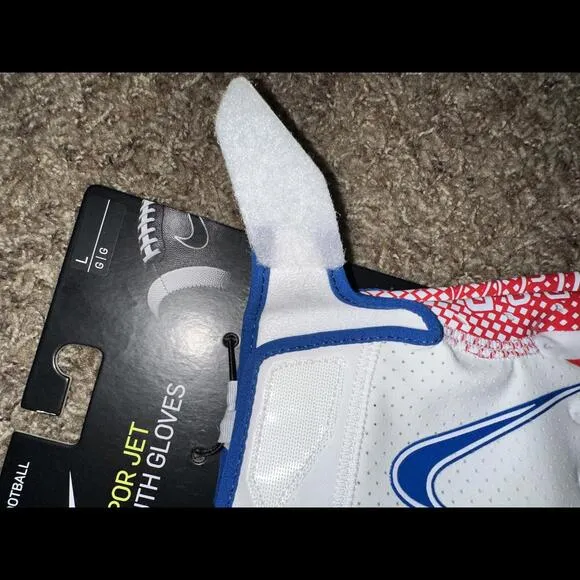 Nike Youth Vapor Jet 6.0 Football Gloves University Red/Wht