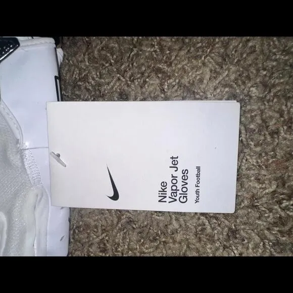 Nike Youth Vapor Jet 7.0 Football White/White/Black Gloves