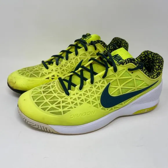 Nike Zoom Cage 2 Athletic Shoes Mens Sz 11 1/2 Yellow L.10.2 Sporty Tennis