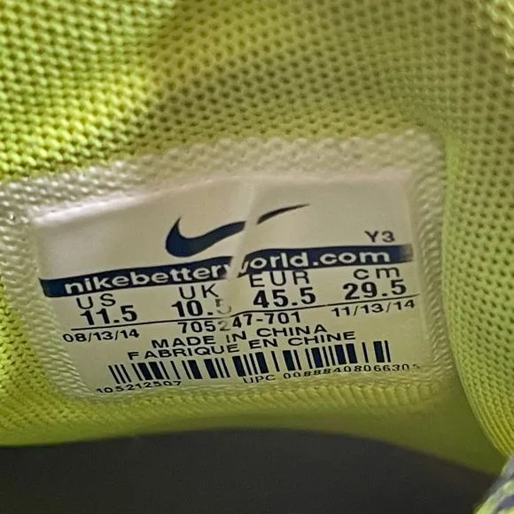 Nike Zoom Cage 2 Athletic Shoes Mens Sz 11 1/2 Yellow L.10.2 Sporty Tennis
