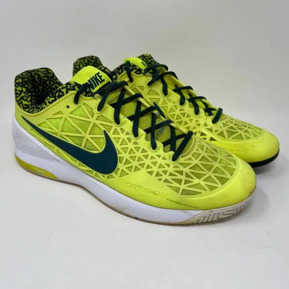 Nike Zoom Cage 2 Athletic Shoes Mens Sz 11 1/2 Yellow L.10.2 Sporty Tennis
