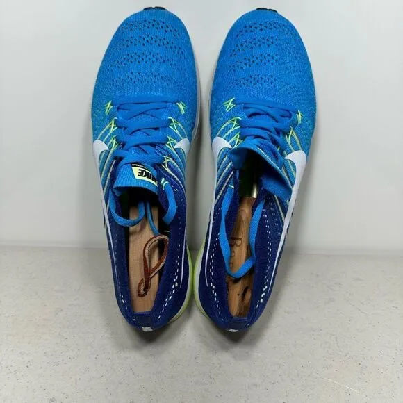 Nike Zoom Flyknit Streak Road Racing $160 Shoes 835994 414 Blue Glow Size 12