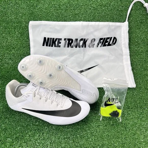 Nike Zoom Rival Sprint Track Shoes Men's 10 White Black Cleat Spikes DC8753-100