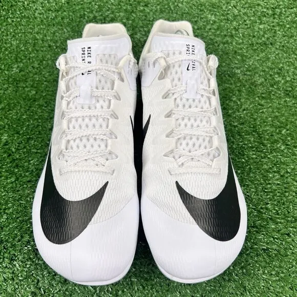 Nike Zoom Rival Sprint Track Shoes Men's 10 White Black Cleat Spikes DC8753-100