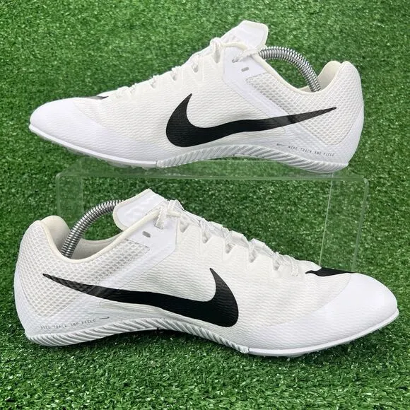 Nike Zoom Rival Sprint Track Shoes Men's 10 White Black Cleat Spikes DC8753-100