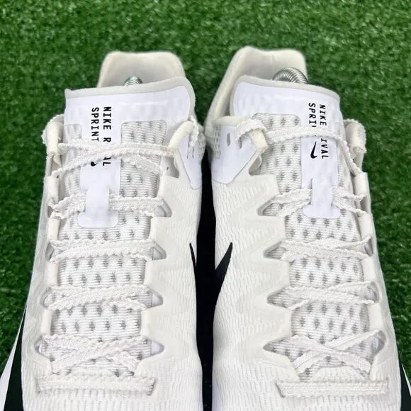 Nike Zoom Rival Sprint Track Shoes Men's 10 White Black Cleat Spikes DC8753-100