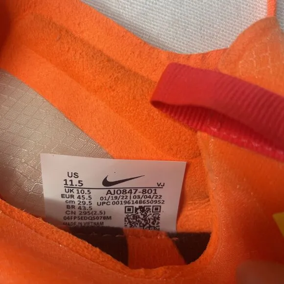 Nike Zoom Victory XC 5 Cross Country Cleats Shoes Orange AJ0847-801 Mens Sz 11.5