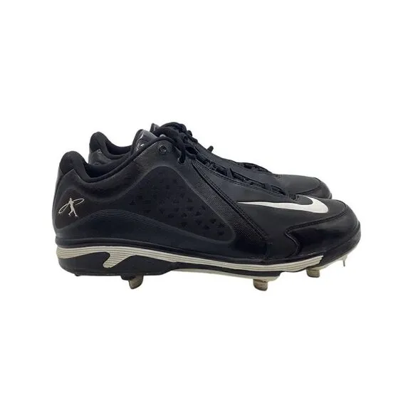 Nike Air Swingman Baseball Cleats Shoes Black/White 535837-010 Mens 11