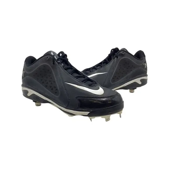 Nike Air Swingman Baseball Cleats Shoes Black/White 535837-010 Mens 11