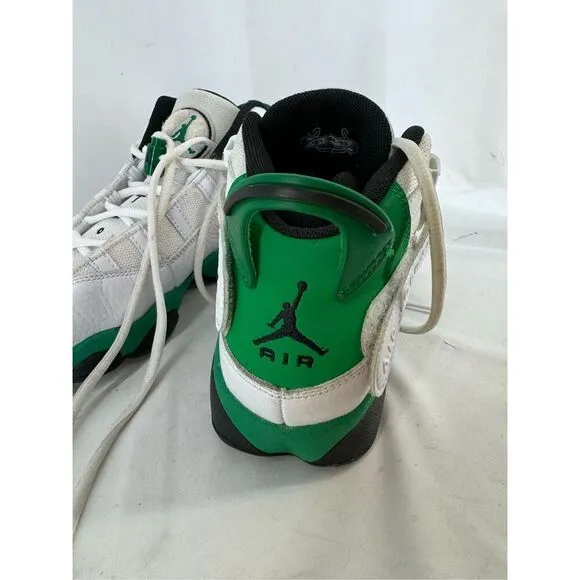 Nike Jordan Kids White Green 6 Rings Lucky Athletic Sneakers Shoes Size 6Y