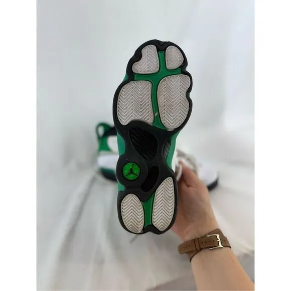 Nike Jordan Kids White Green 6 Rings Lucky Athletic Sneakers Shoes Size 6Y