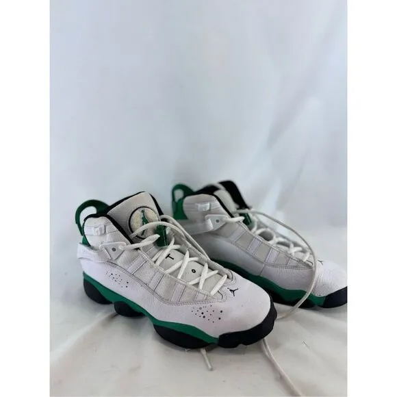 Nike Jordan Kids White Green 6 Rings Lucky Athletic Sneakers Shoes Size 6Y