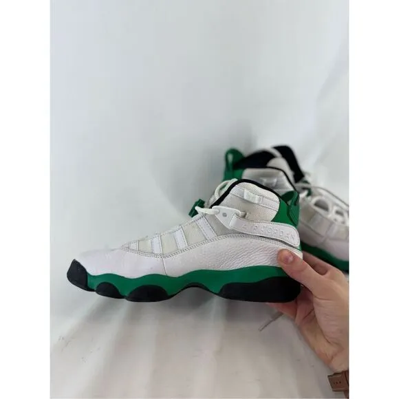 Nike Jordan Kids White Green 6 Rings Lucky Athletic Sneakers Shoes Size 6Y