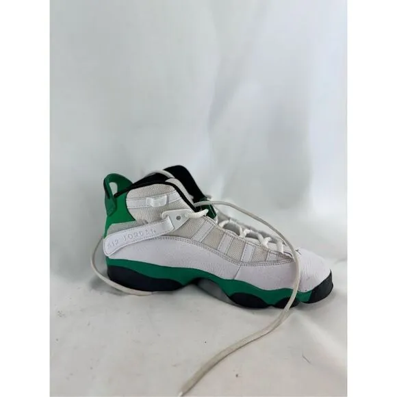 Nike Jordan Kids White Green 6 Rings Lucky Athletic Sneakers Shoes Size 6Y