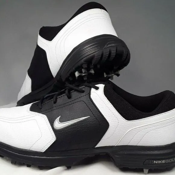Nike  Leather‎ White Black Men Golf Shoes Size 7