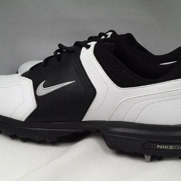 Nike  Leather‎ White Black Men Golf Shoes Size 7