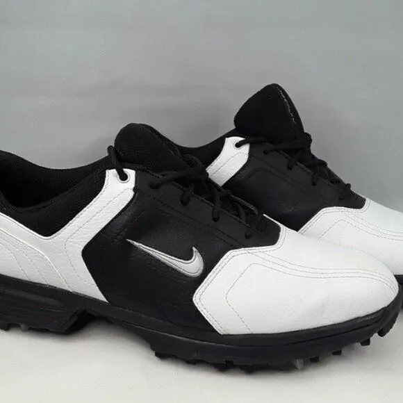 Nike  Leather‎ White Black Men Golf Shoes Size 7