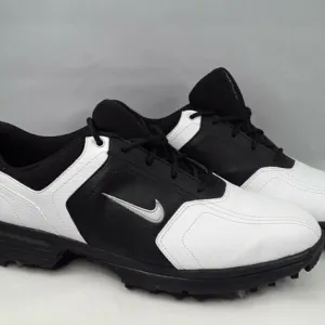 Nike  Leather‎ White Black Men Golf Shoes Size 7