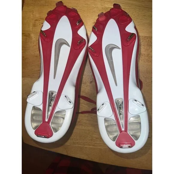 Nike MVP  Elite Air Max Flywire Baseball Shoes Metal Cleats Red Size 524957-610