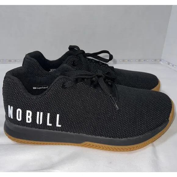 No Bull Superfabric Shoes Men Size 9 Black Gum Sole Trainers Sneakers CrossFit