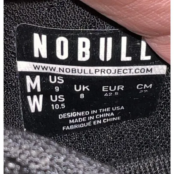 No Bull Superfabric Shoes Men Size 9 Black Gum Sole Trainers Sneakers CrossFit