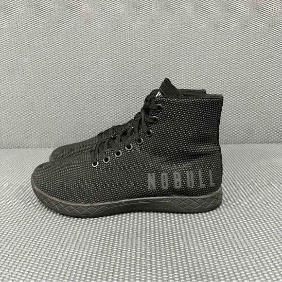 Nobull Hi‎ Top Gum Trainers Womens Sz 7.5 Weight Lifting CrossFit Shoe Black