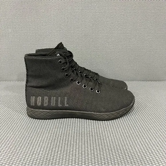 Nobull Hi‎ Top Gum Trainers Womens Sz 7.5 Weight Lifting CrossFit Shoe Black