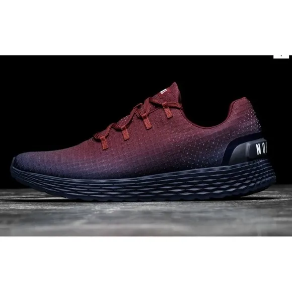 NoBull Mens Cabernet Atlantic Ripstop Runners Shoes Blue Maroon 12.5