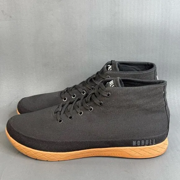 Nobull Men's Mid Canvas Trainer Black Athletic Shoes CrossFit Training size 13
