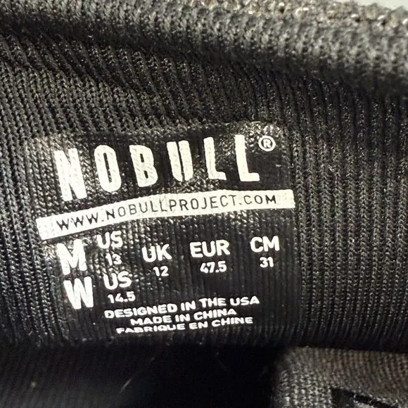 Nobull Men's Mid Canvas Trainer Black Athletic Shoes CrossFit Training size 13