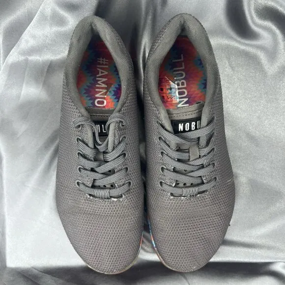 NOBULL Outwork Patchwork Trainer Shoes Men’s 6 Women’s 7.5 Gray Gum Superfabric