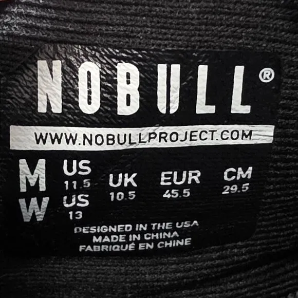NOBULL Outwork SuperFabric Crossfit Trainer Shoes Black Men's Size 11.5 MINT