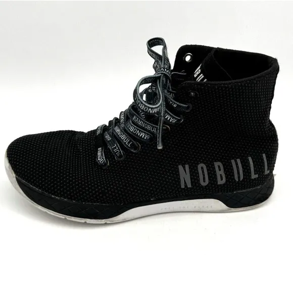 NoBull Super Fabric High Top Black Trainers Shoes Womens Size 7.5 Mens Size 6