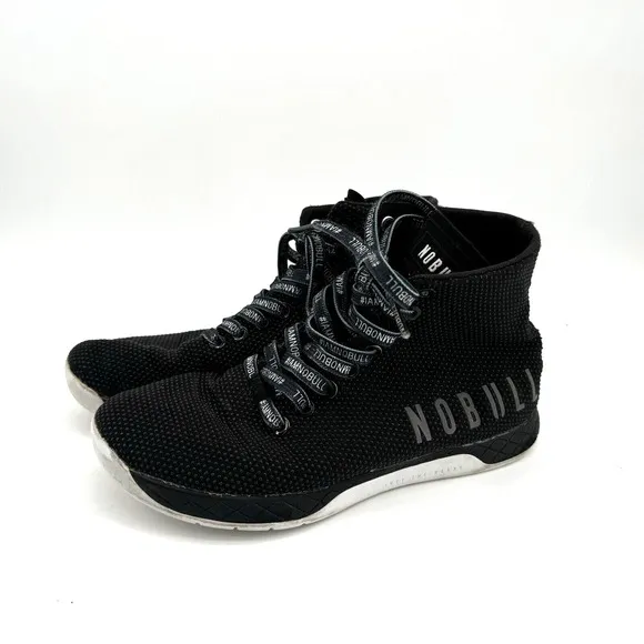 NoBull Super Fabric High Top Black Trainers Shoes Womens Size 7.5 Mens Size 6