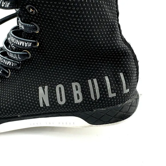 NoBull Super Fabric High Top Black Trainers Shoes Womens Size 7.5 Mens Size 6