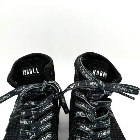 NoBull Super Fabric High Top Black Trainers Shoes Womens Size 7.5 Mens Size 6
