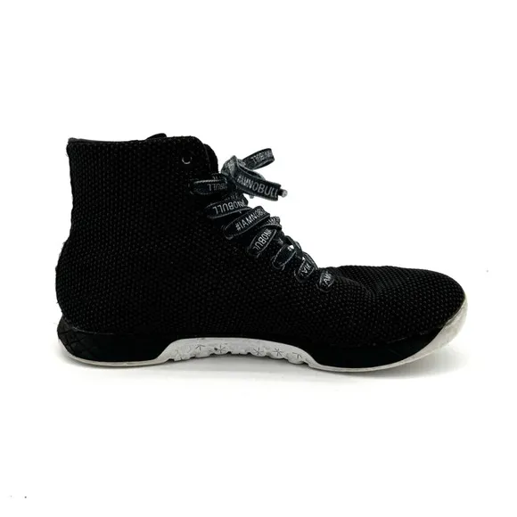 NoBull Super Fabric High Top Black Trainers Shoes Womens Size 7.5 Mens Size 6