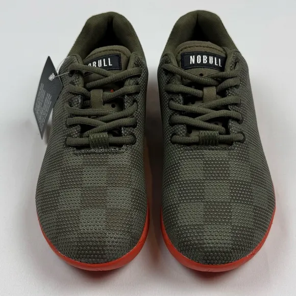 NoBull Superfabric CrossFit Trainer Shoes Womens US 8.5 Mens 7 Olive/Orange